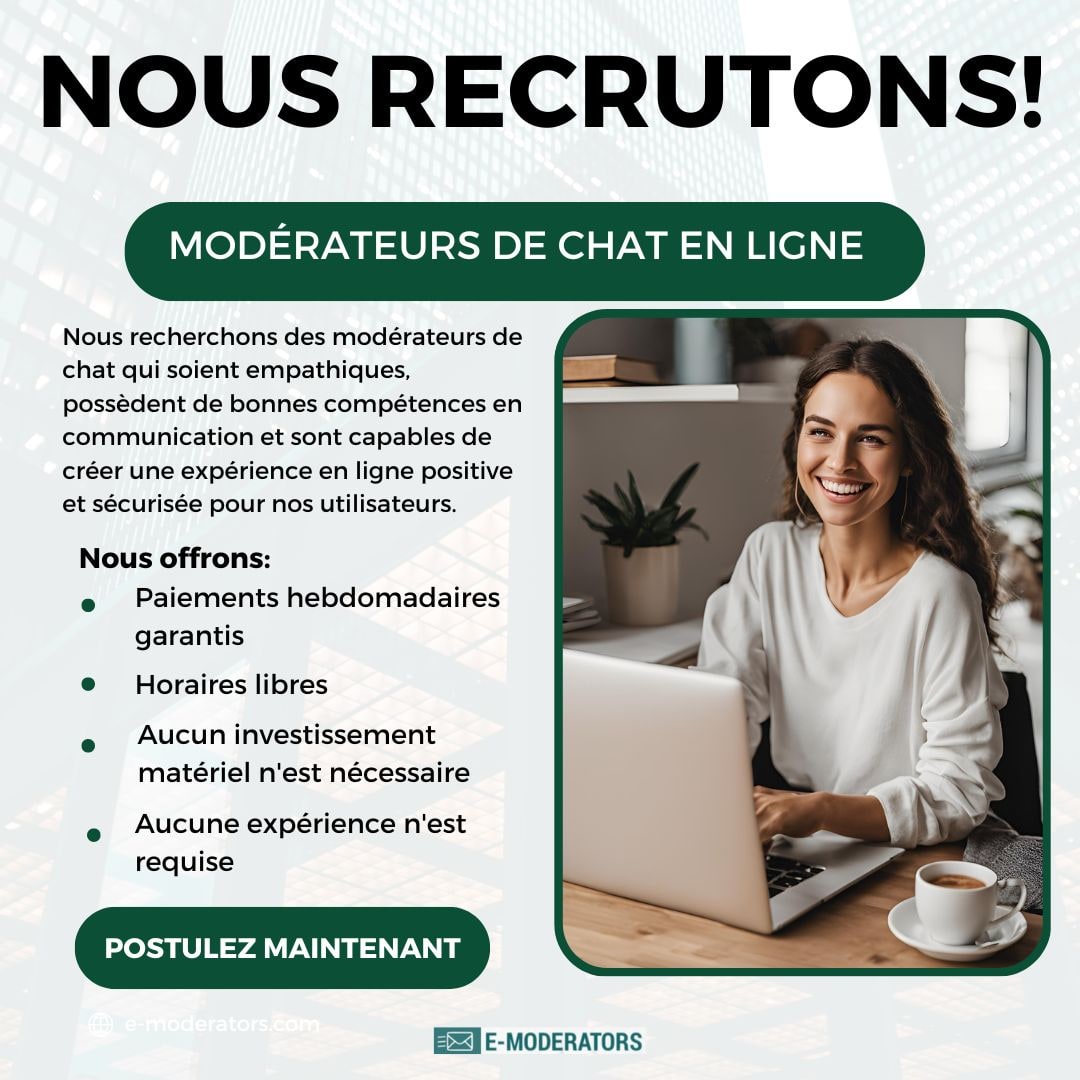 Travaillez à domicile en tant que opérateur de chat