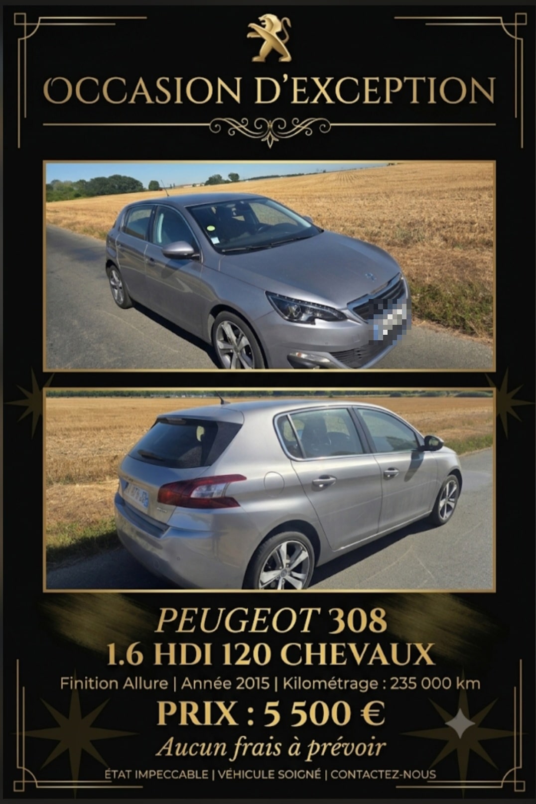 308 1,6 l hdi 120 chevaux allure