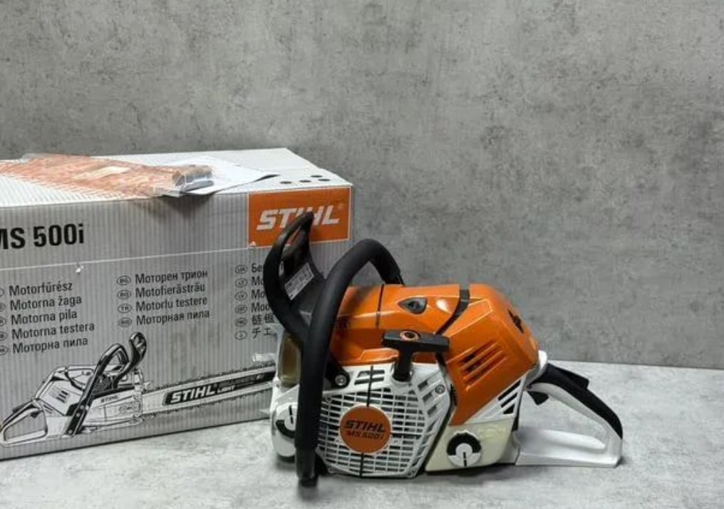 Tronçonneuse Stihl MS 500i dans sa boîte d'origine